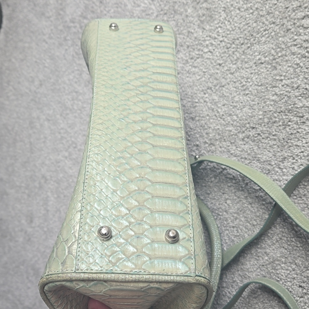 Brahmin Purse Shoulder Bag Snake Snakeskin Handbag Neutral Bag 12" x 9" - Picture 6 of 8